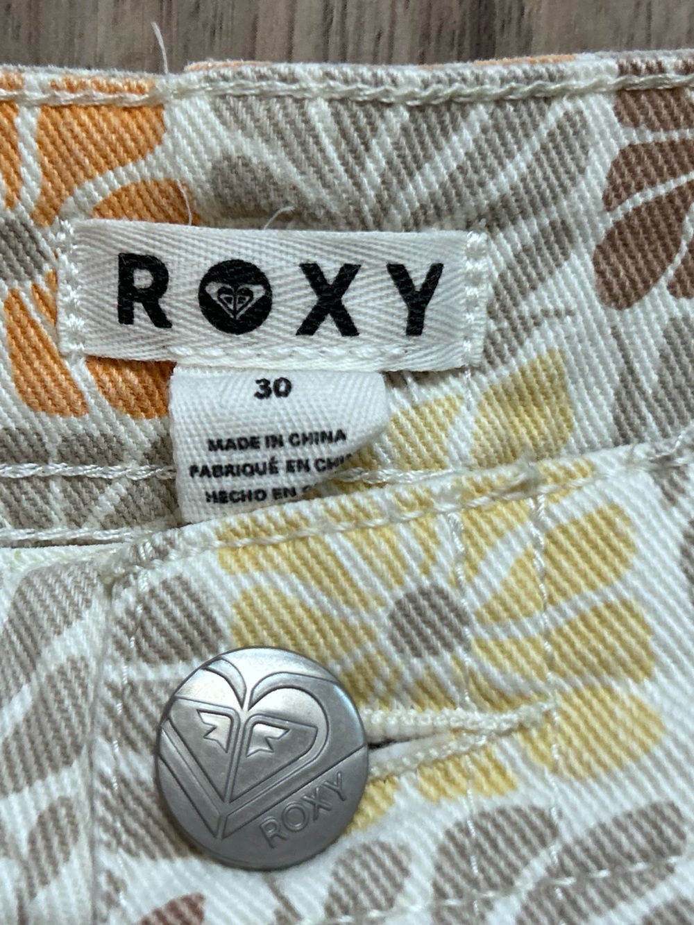Roxy Wunderlust Golden Haze Vintage Geo Floral cotton blend summer beachy casual - Picture 2 of 8